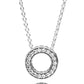 Nytt  Sterling Silver Tidlös Elegans Snöflinga accentuerad cirkulära hjärtan halsband för populära pärlor Charm DIY smycken